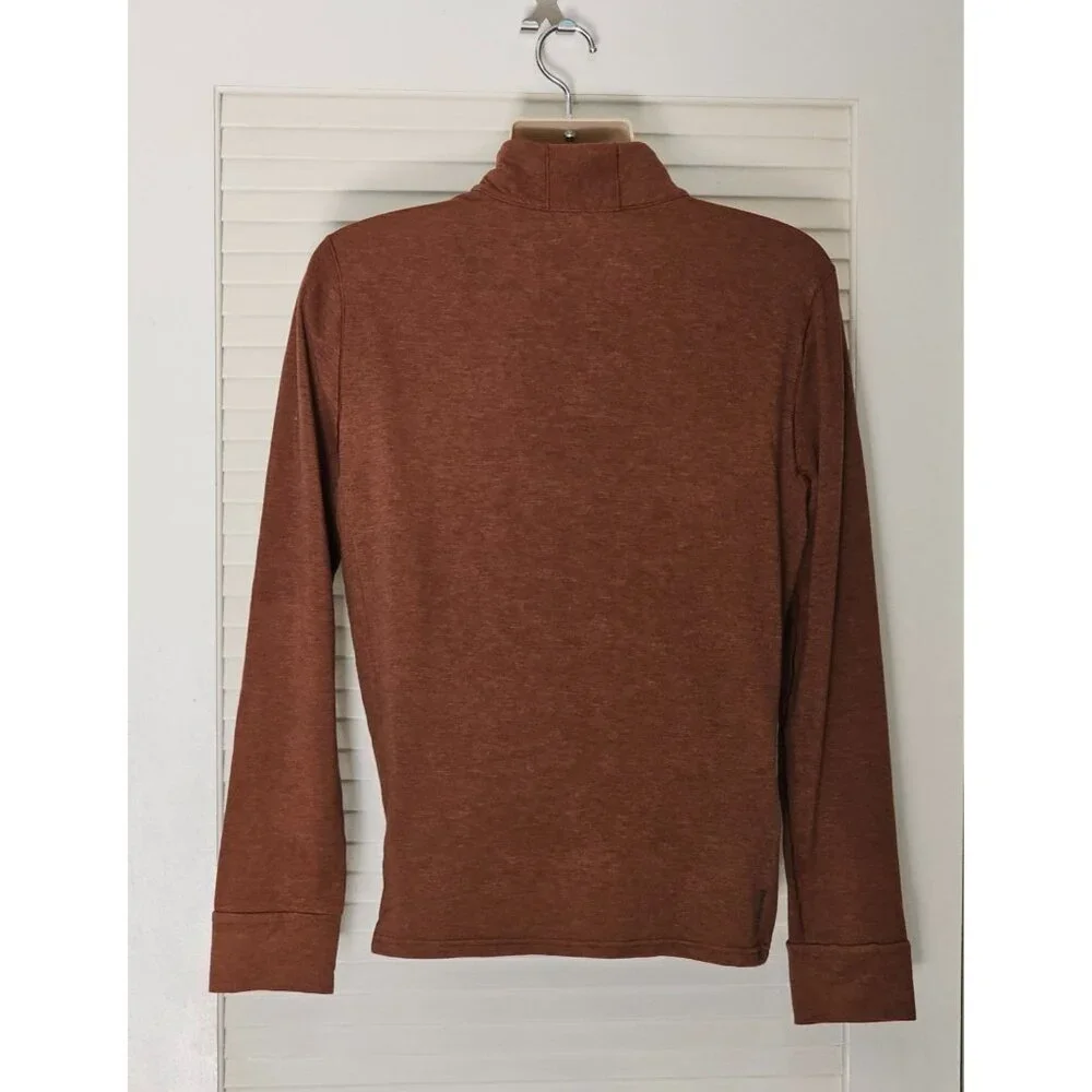 Prana Men's Brown Altitude Tracker 1/4 Zip Top Long Sleeve Size Small 1809 - Picture 11 of 13